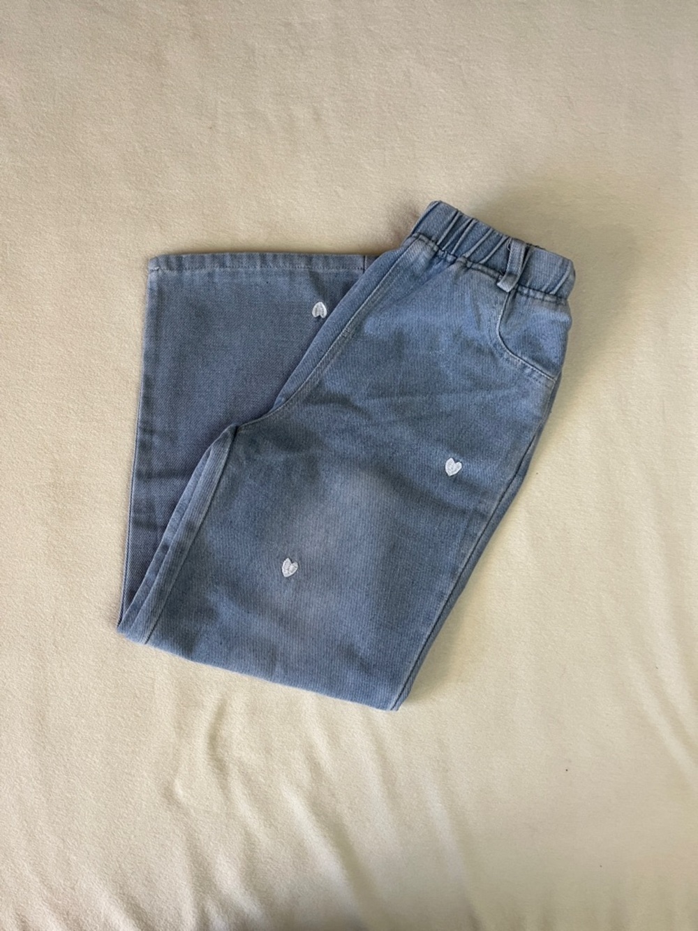 Kids Heart Embroidery Jeans!